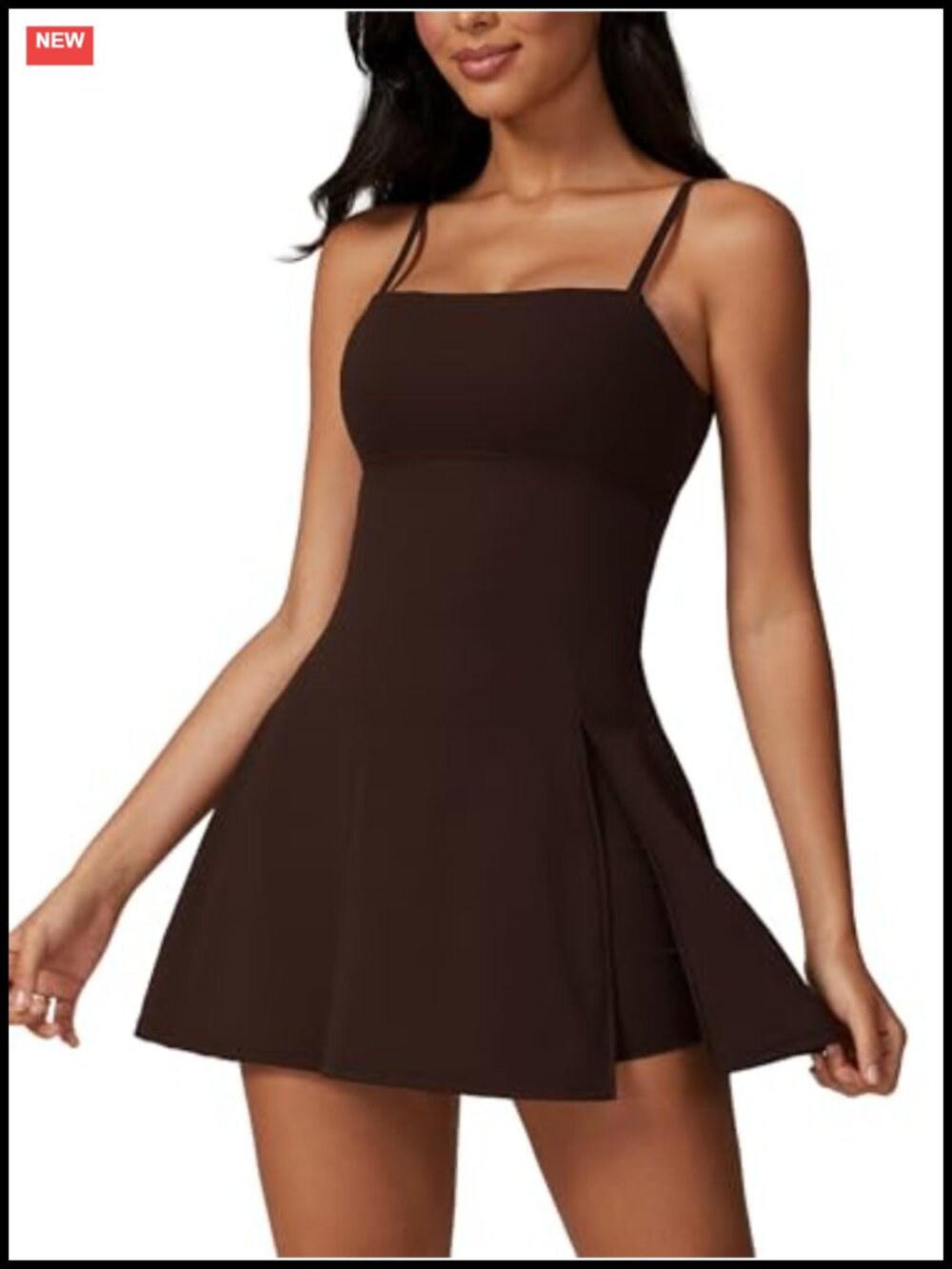 Women's Tennis Dress with Shorts Spaghetti Strap Athletic Golf Activewear Mini